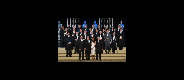 Winners of Academy of Motion Picture Arts and Sciences' Scientific and Technical Achievement Awards gather for a photo