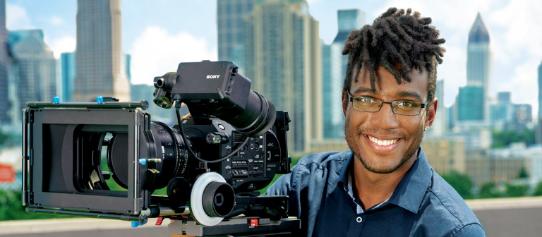 SCAD television producing student on rooftop of SCAD Atlanta