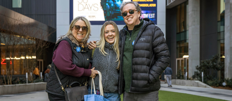SCAD student with parents