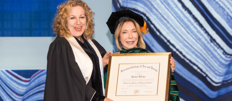 SCAD founder and president presents honorary degree to Blake