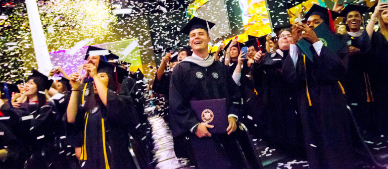 SCAD graduates celebrating Commencement SCAD Atlanta Commencement ceremony with celebrating graduates