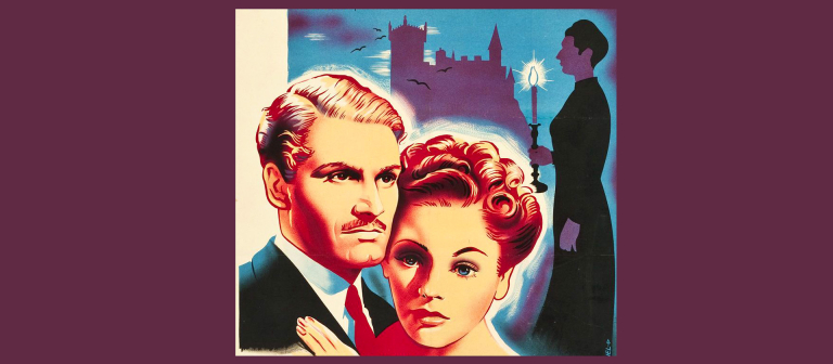 Movie poster for "Rebecca" screening at Lucas Theatre