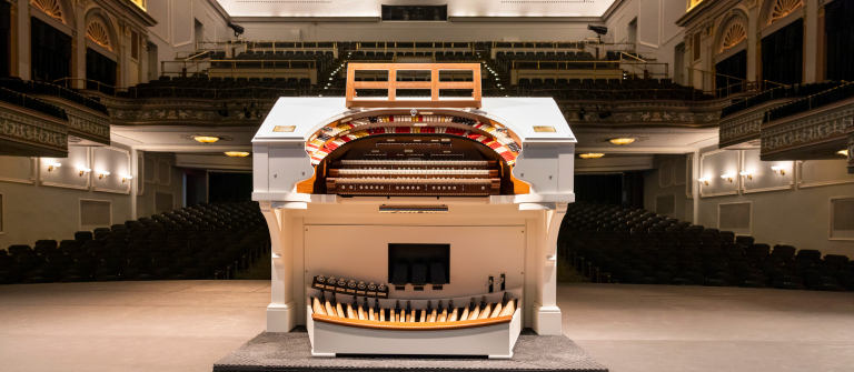 Interior of Lucas Theatre with Wurlitzer organ