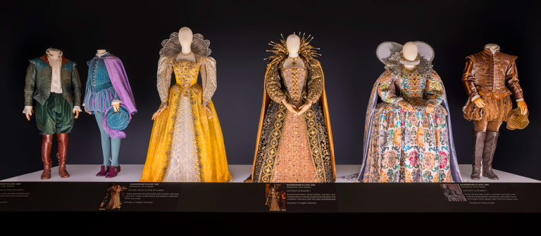 installation view of Sandy Powell exhibition at SCAD FASH