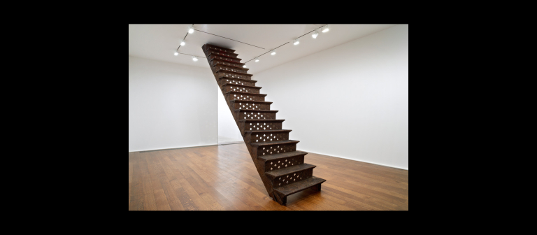 Bharti Kher, "A line through space and time," wood, paint and bindis, 217" x 38.5", 2011. 