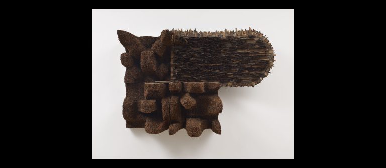 Leonardo Drew, "Number 153," wood, paint, paper and metal, 2012.