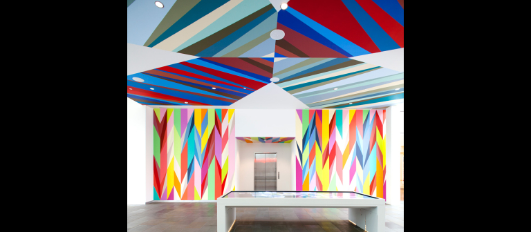 Odili Donald Odita at "Heaven's Gate" exhibition at SCAD Museum 