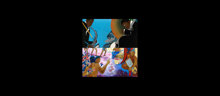 Romare Bearden, Jazz Rhapsody, 1982. John Bankston, Music (after Jess), 2005.