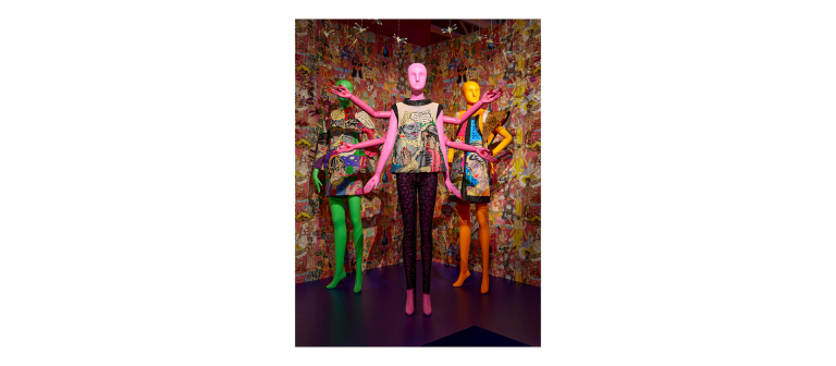 installation view of Manish Arora exhibition