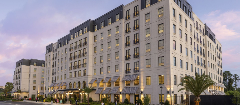 SCAD Forty Eight street view at dusk