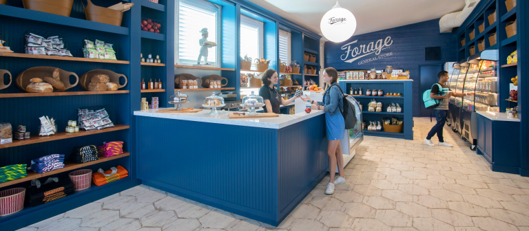 Students shopping at SCAD dining option Forage general store