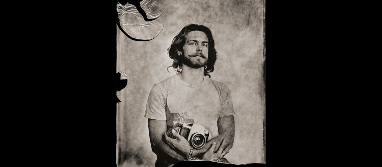 Alexander Hadjidakis, "The Photographers, Oktawian," wet plate collodion black glass ambrotype, 2013.   