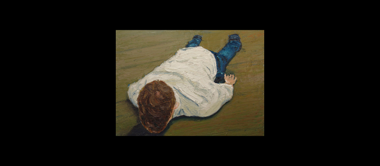 Anthony Aiuppy, "Prostrate," oil on wood, 36" x 48", 2013.