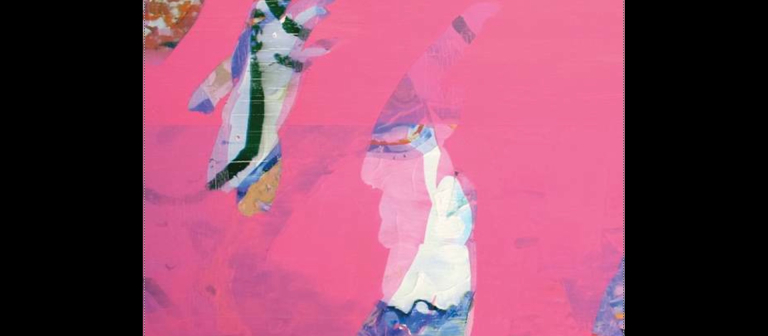 Rebeca Calderón Pittman, M.F.A. painting student, Mason, Ohio, acrylic and ink on canvas, 32" x 54", 2013.