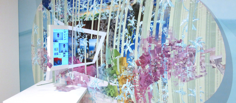 Ryan Brennan, "How Would You Know, I Wouldn't" (detail), digital print mural with mixed media, 2013. 