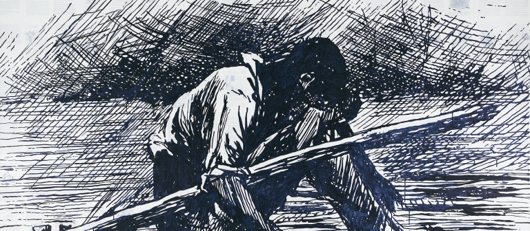 Tim Rollins and K.O.S., "Adventures of Huckleberry Finn - On the Raft (after Mark Twain)"