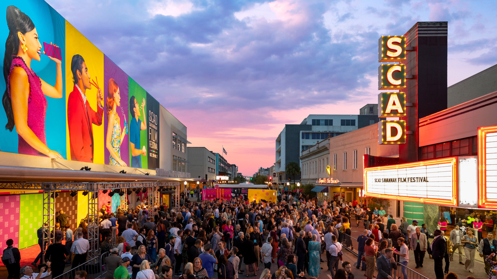 2019 SCAD Savannah Film Festival opening night on Broughton Street
