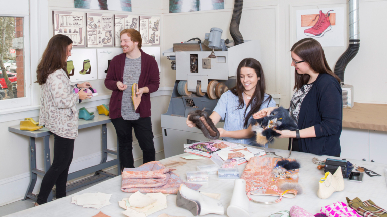Accessory design students in the classroom