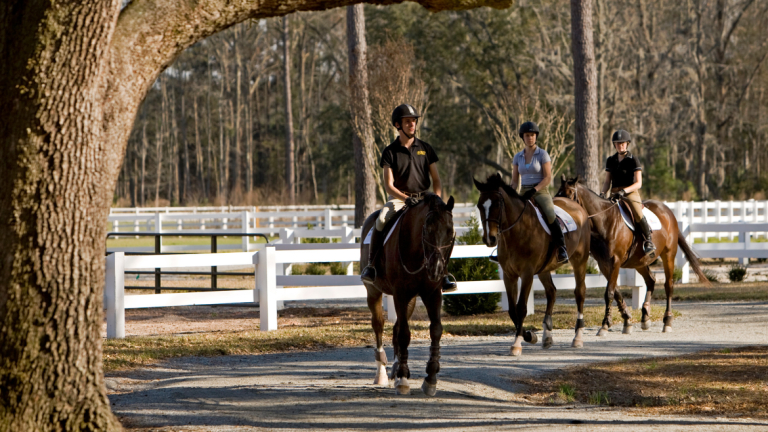 Equestrian studies students trail riding at Ronald C. Waranch Equestrian Center