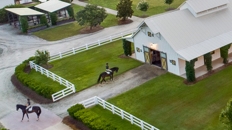 Aerial of equestrian studies facilities