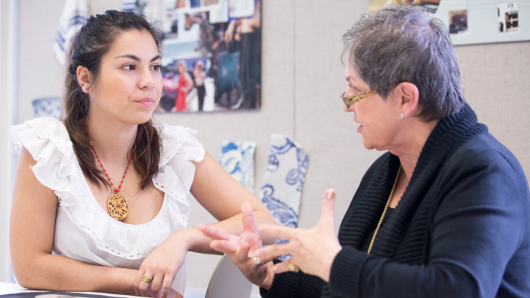 SCAD professor advising student