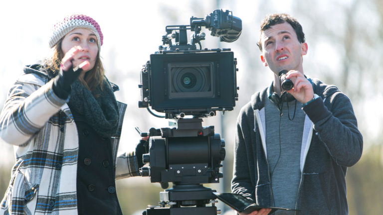 SCAD students shooting film and television project Film and television students framing shot on set of Sea Odyssey