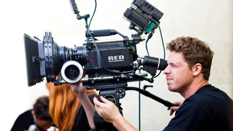 Film and television student using HD Red One digital camera