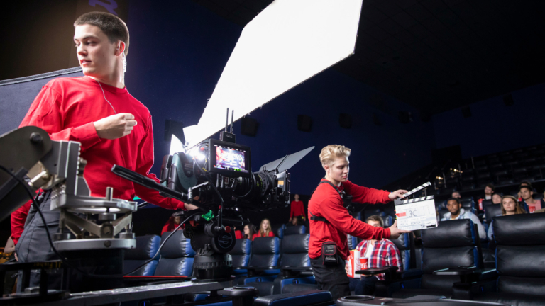 Film and television students on set of the film for Coca-Cola