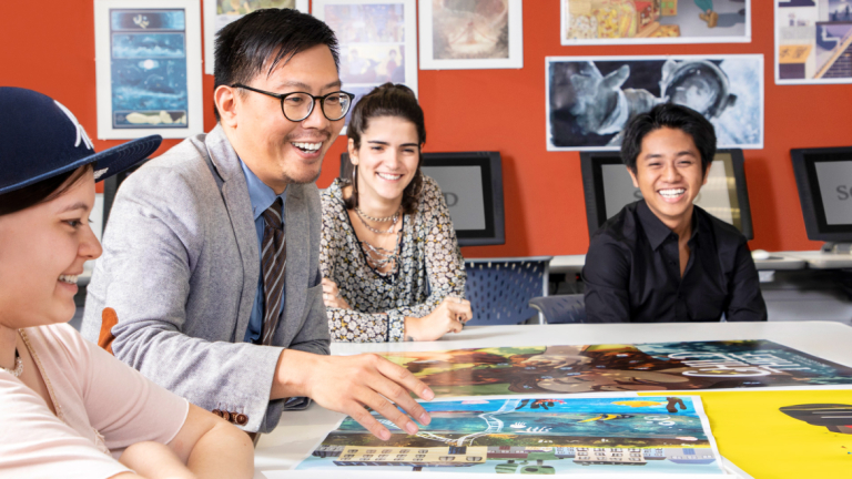 SCAD illustration professor in classroom with students