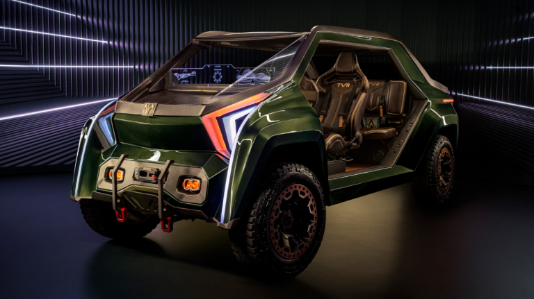 Green concept car.