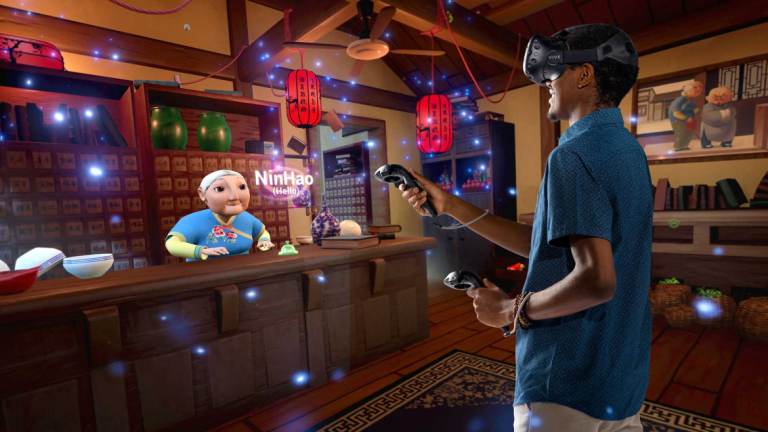 Interactive design and game development students contributed to a virtual reality tool that teaches Mandarin in a 3D setting