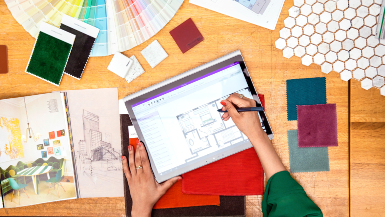 Interior design student work space