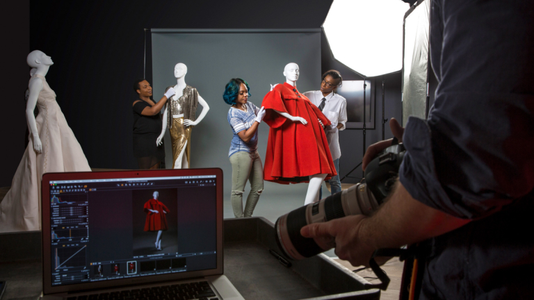 Photography students on a shoot in SCAD Atlanta