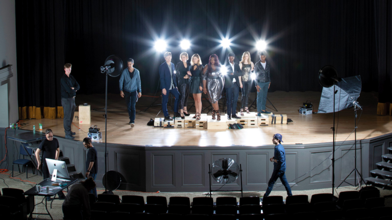 Behind the scenes of a photography shoot 