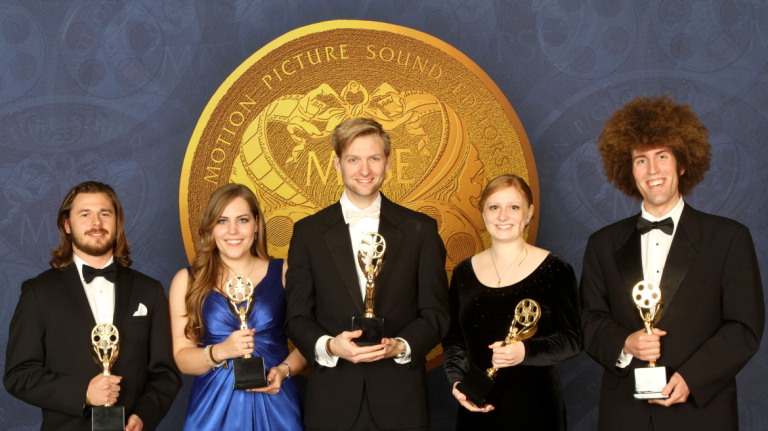SCAD students receiving Verna Fields Award at 62nd Motion Picture Sound Editors Golden Reel event SCAD students receiving Verna Fields Award at 62nd Motion Picture Sound Editors Golden Reel event