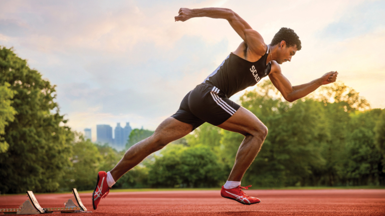 SCAD Atlanta athlete Nick Manning on the track