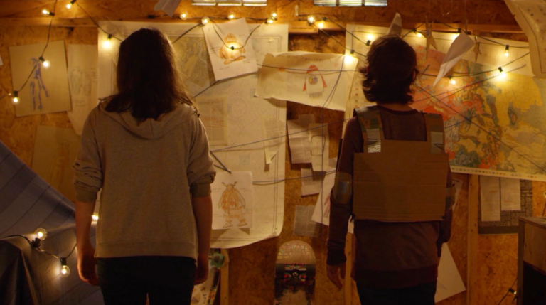 Still from the film "Fuzzite Fighters" by students Evan Groover and Jenna Rae Tooley