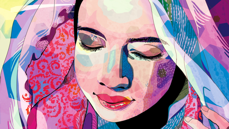 Illustration student work "Rolling Stone Yuna" by Blanca Chen