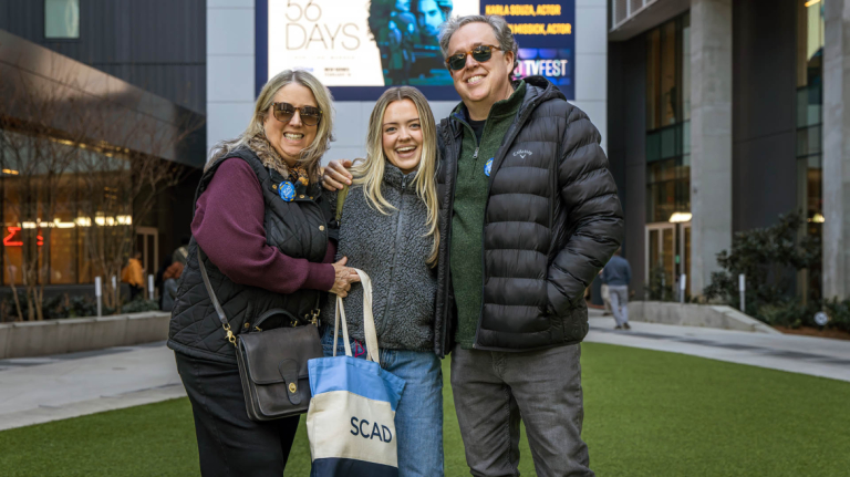 SCAD student with parents