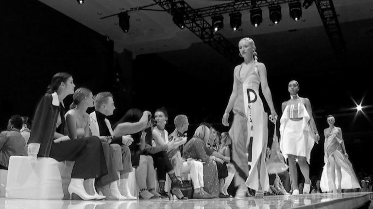Video still from SCAD fashion runway show