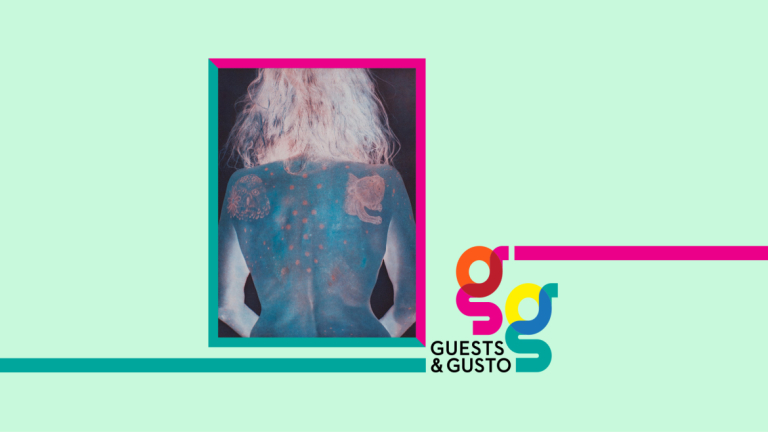 Guests and Gusto speaker artwork by Margaret Wilkerson