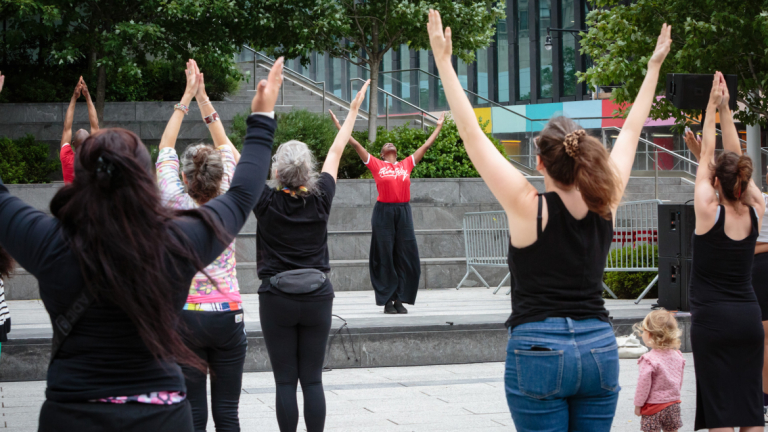 dancers perform in a workshop