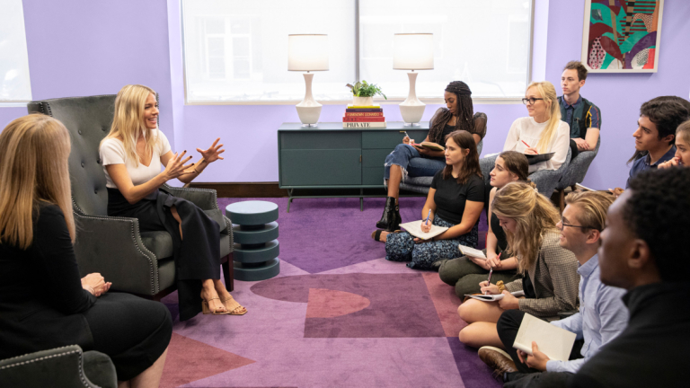 Actor Sienna Miller at a SCAD Master Class