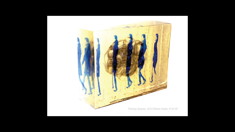 Soojung Kim, M.F.A. painting student, Gwangju, SOuth Korea, "Flowing Spaces," mixed media, 60" x 24" x 72", 2012.