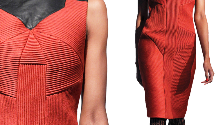 Mimi Plange, "Linx Dress," satin wool gabardine, Autumn/Winter 2011 collection.