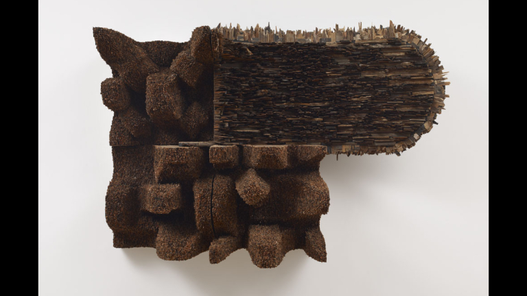 Leonardo Drew, "Number 153," wood, paint, paper and metal, 2012.