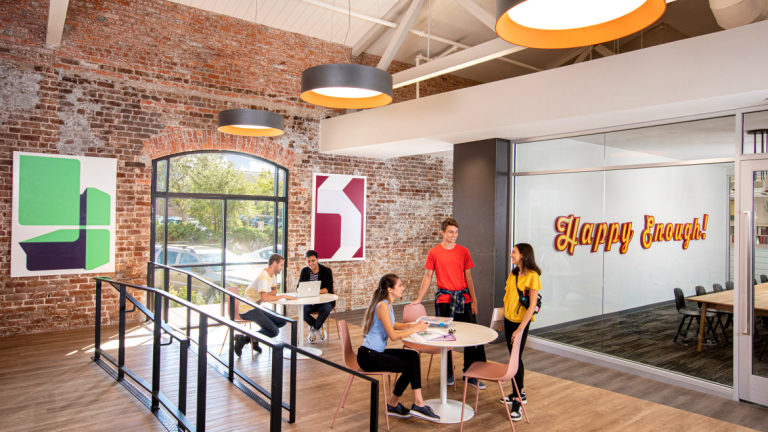Students working in Clark Hall