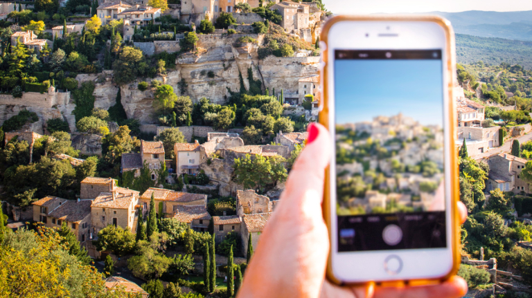 SCAD student takes a picture of scenic Lacoste, France