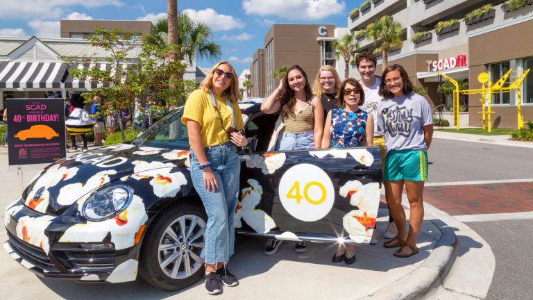 SCAD President Paula Wallace with students