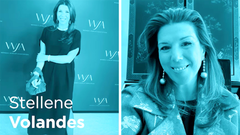 Portrait photos of Stellene Volandes on the red carpet and at home.